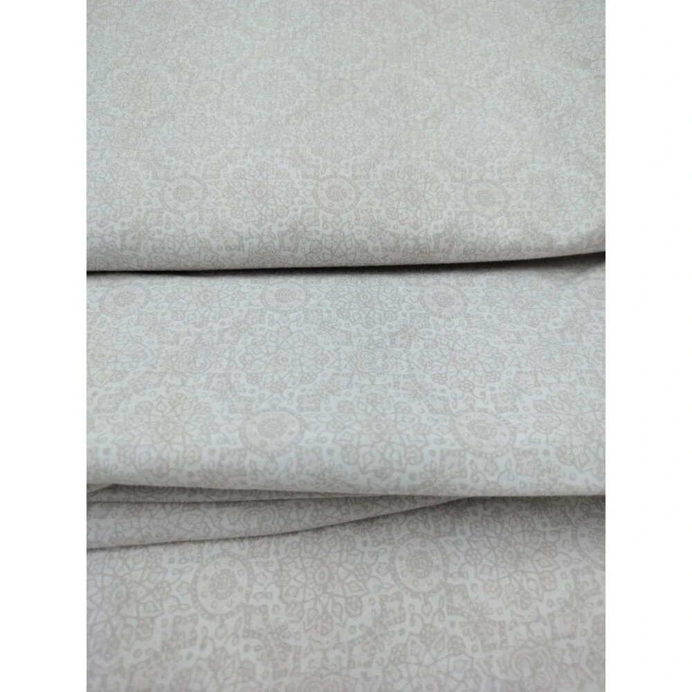 Lauren Ralph Lauren Queen/Full 88x96 White Light Taupe/Pink Floral Flat Sheet
